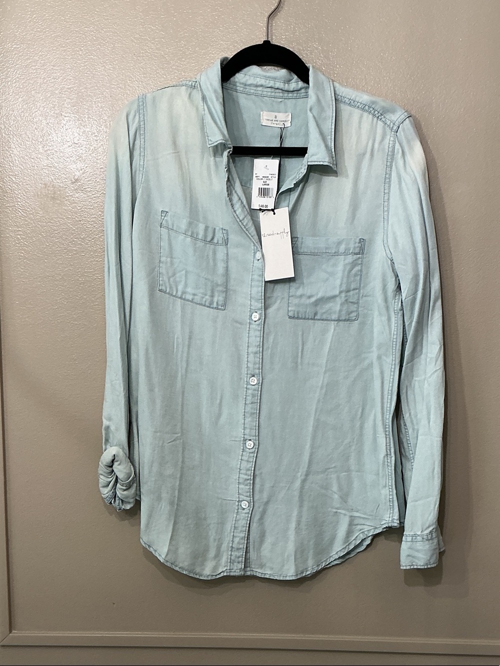 Thread & Supply Pale Blue Men’s Casual Button-Down Shirt
